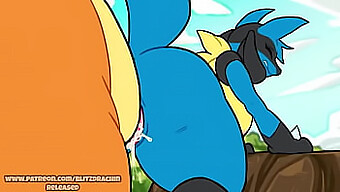 Lucario, Con Tetas Grandes, Follado Duro Por Un Charizard